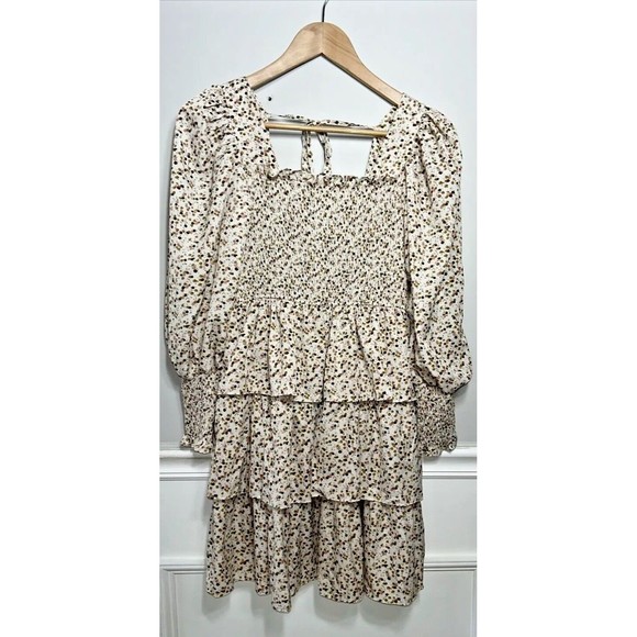 Byinn’s Flowy Flower Print Dress Small NWT Boho Short Ruffles A6 - Picture 2 of 13